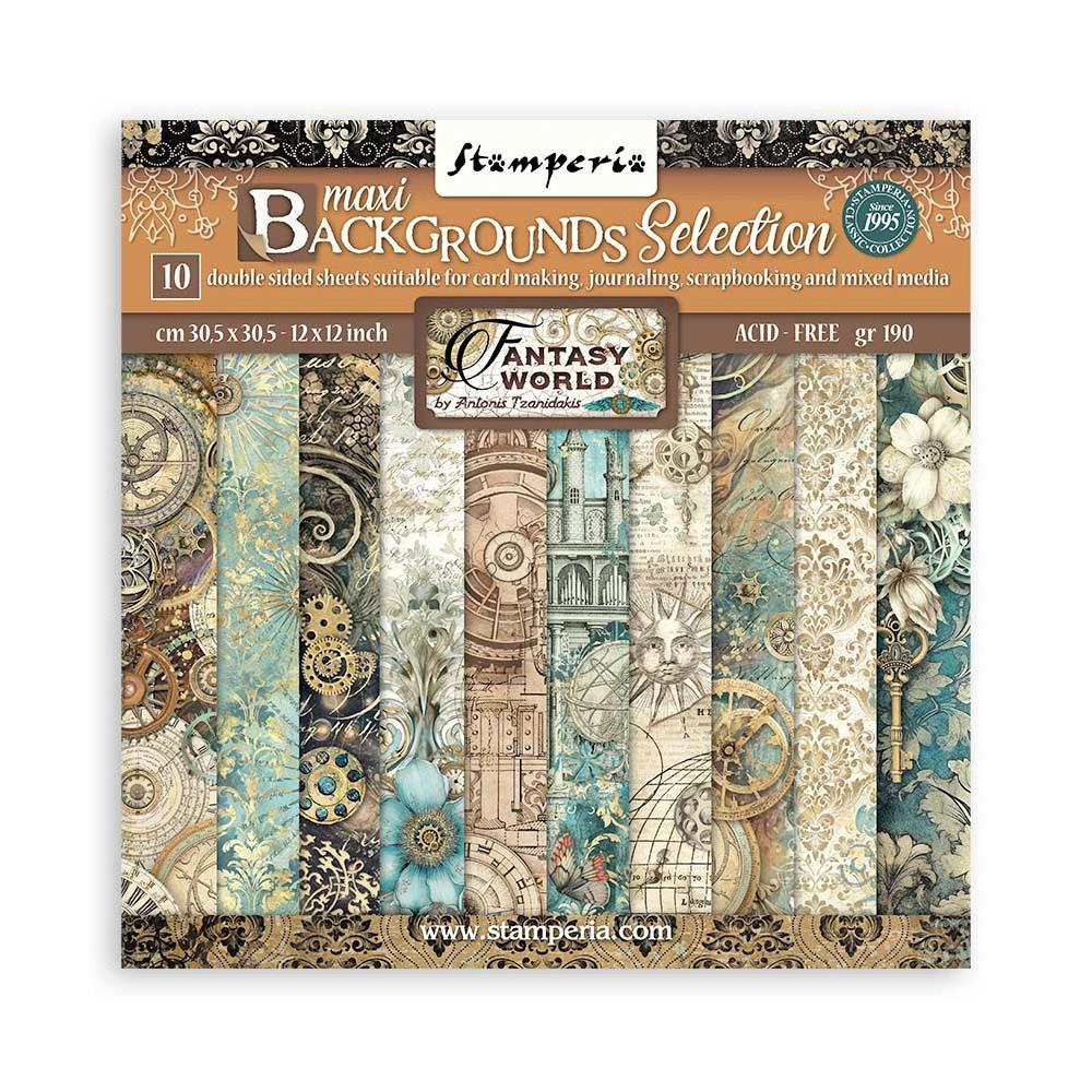 Stamperia Maxi Backgrounds Double-Sided Paper Pad 12x12 - Sir Vagabond In Fantasy World