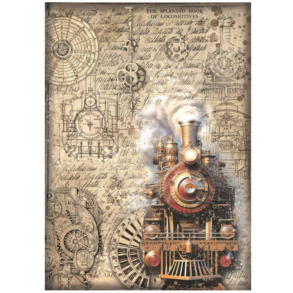 Stamperia Rice Paper Sheet A4 - Sir Vagabond In Fantasy World Train