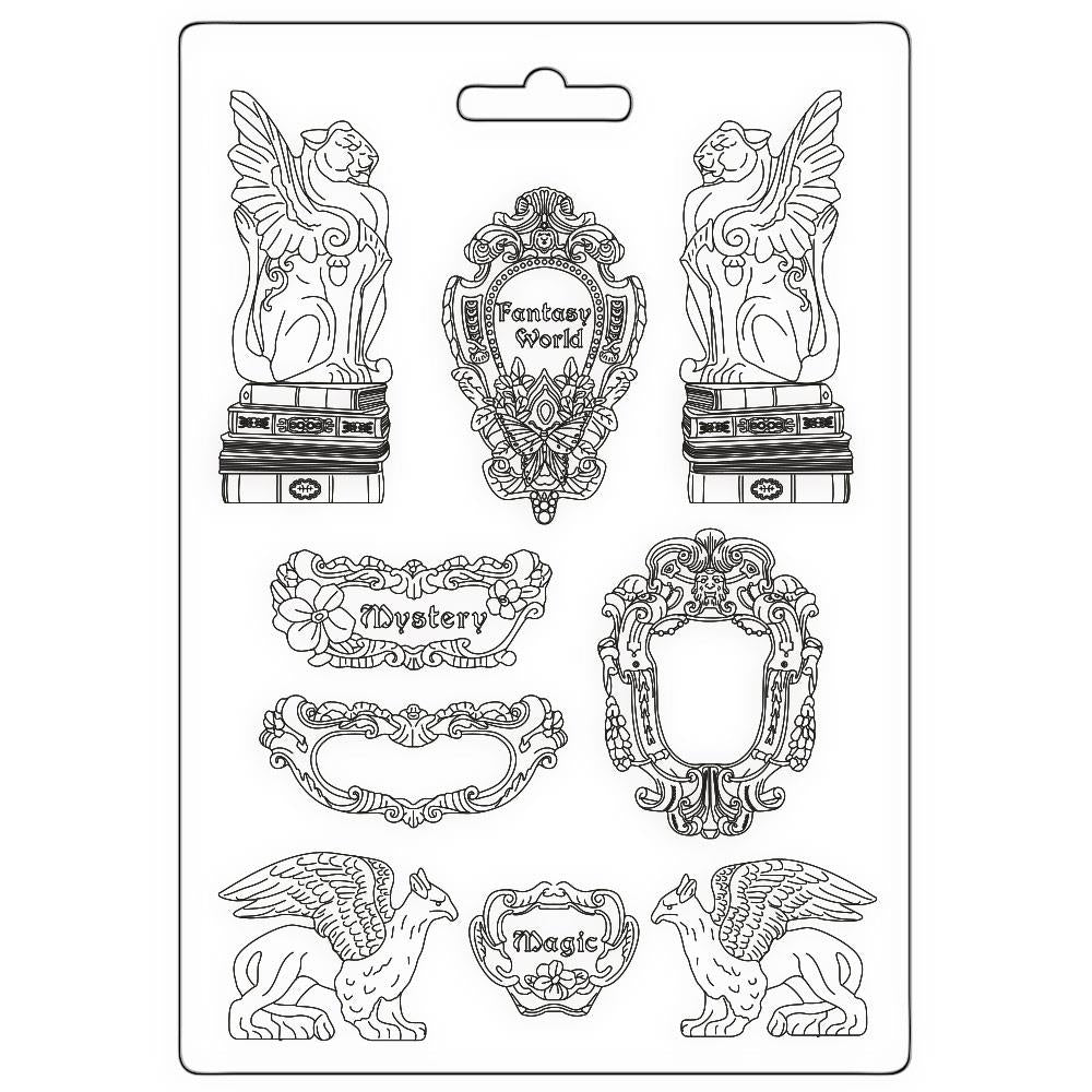 Stamperia Soft Maxi Mould A4 - Sir Vagabond In Fantasy World Elements