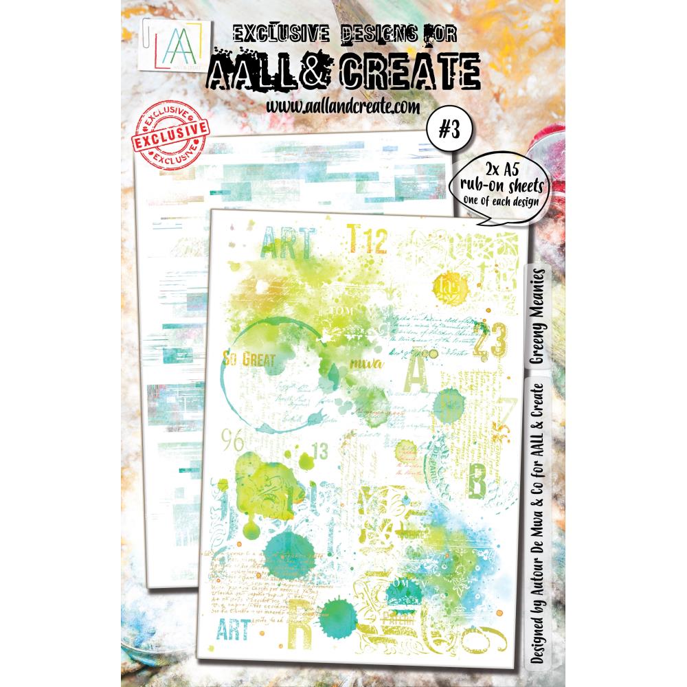 AALL And Create A5 Rub-Ons - Greeny Meanies