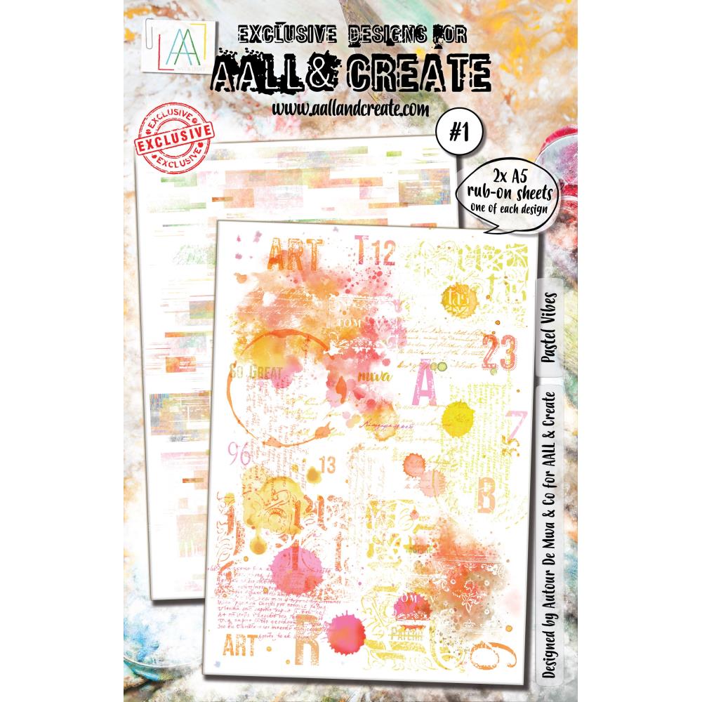 AALL And Create A5 Rub-Ons - Pastel Vibes