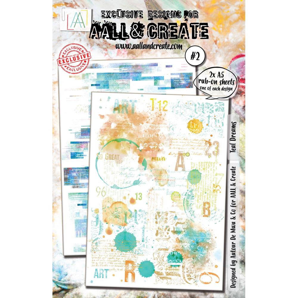 AALL And Create A5 Rub-Ons - Teal Dreams