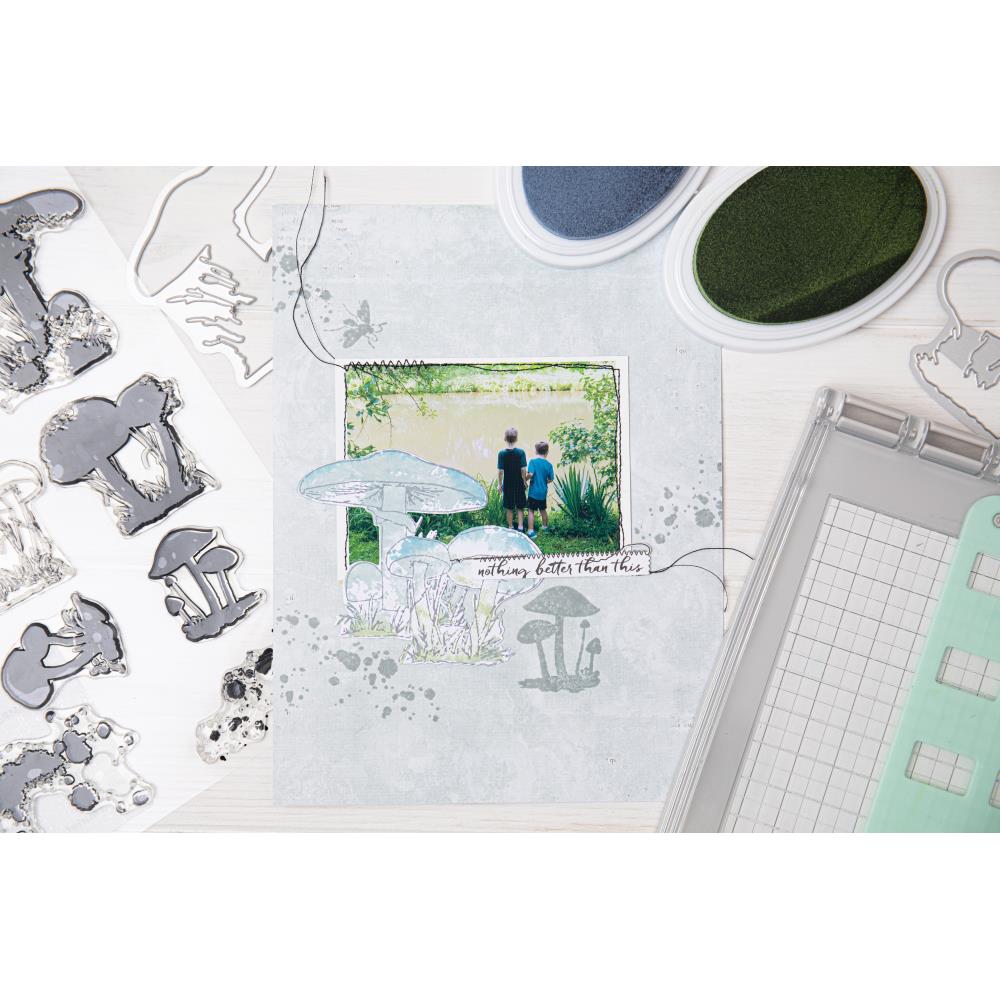 Sizzix Framelits Die & A5 Stamp Set By 49 & Market - Painted Pencil Mushrooms