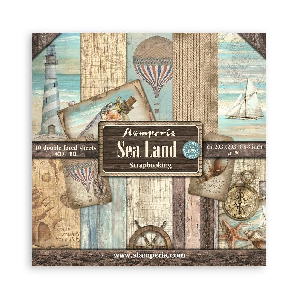 Stamperia Double-Sided Paper Pad 8x8 - Sea Land