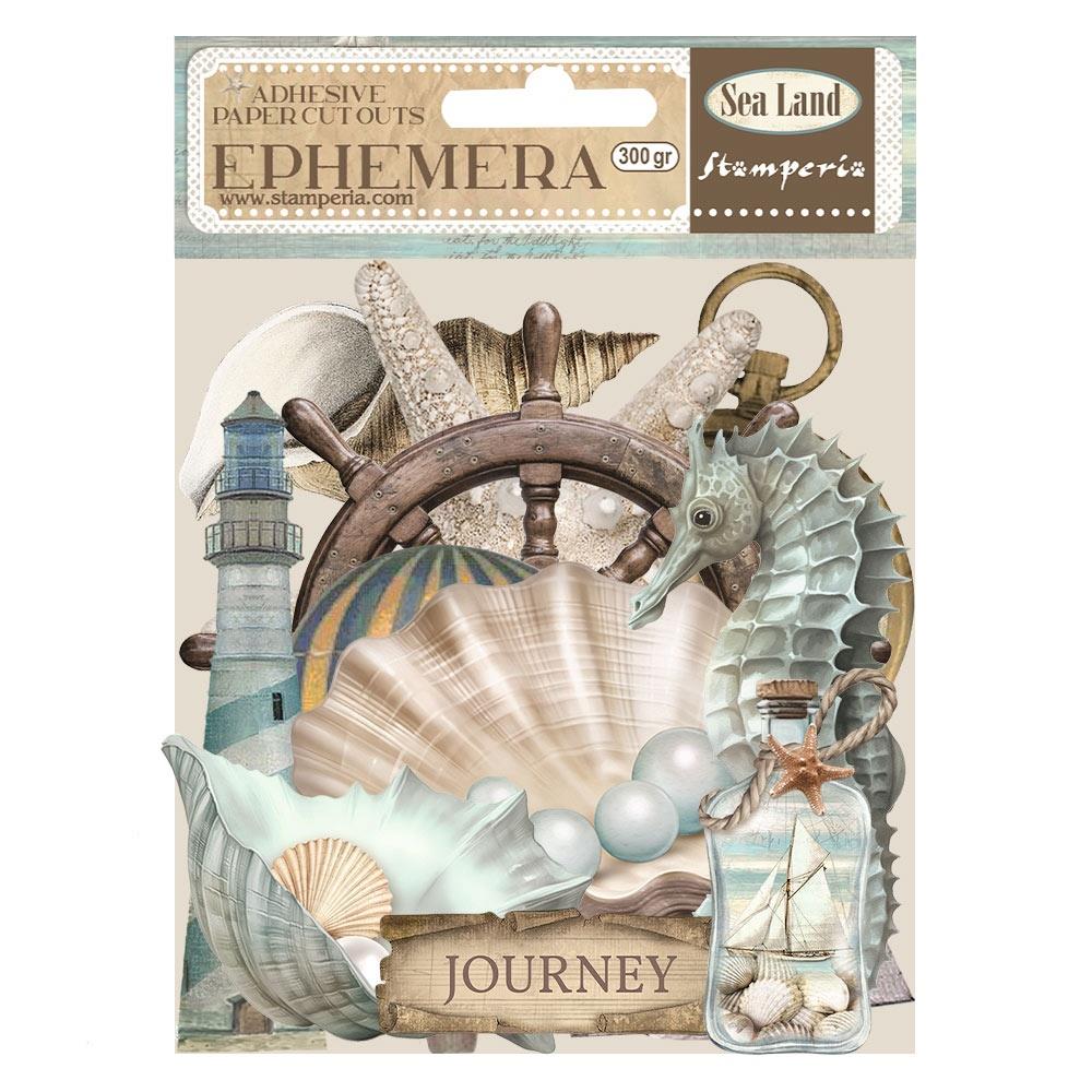 Stamperia Cardstock Ephemera Adhesive Paper Cut Outs - Sea Land