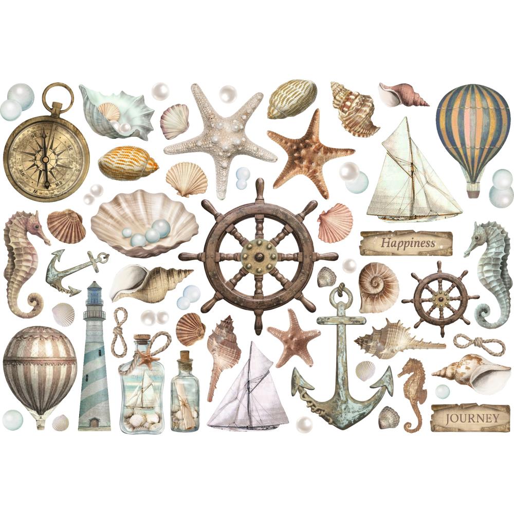 Stamperia Cardstock Ephemera Adhesive Paper Cut Outs - Sea Land