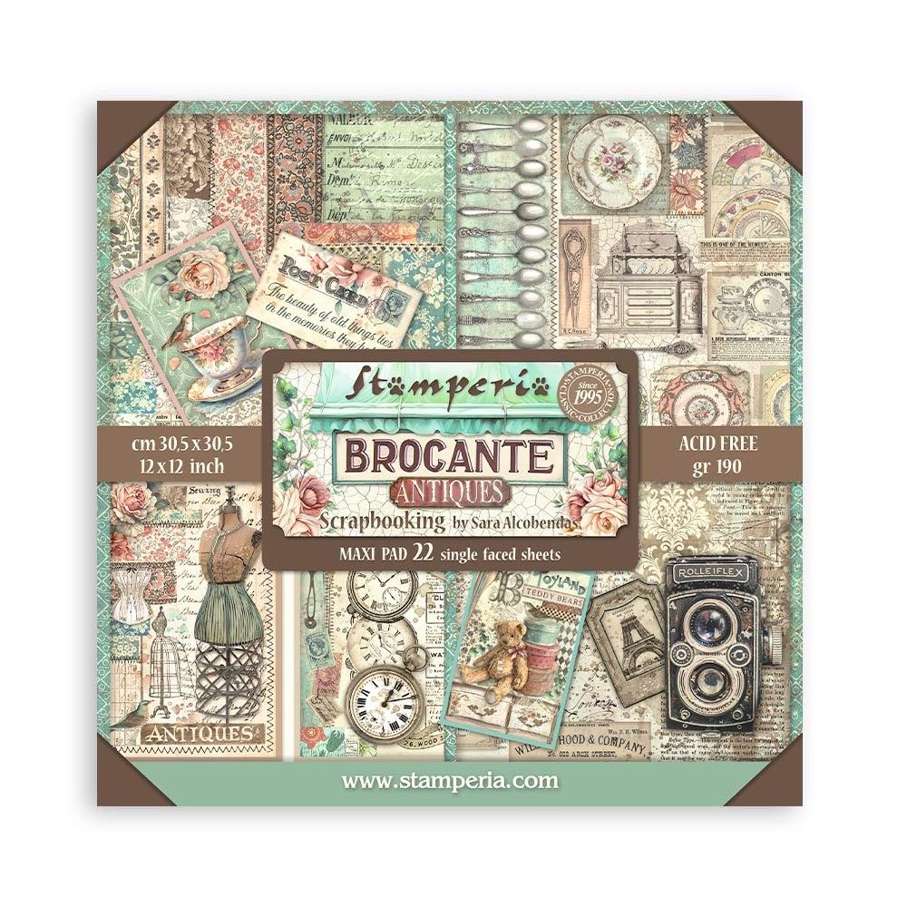 Stamperia Single-Sided Paper Pad 12x12 - Brocante Antiques