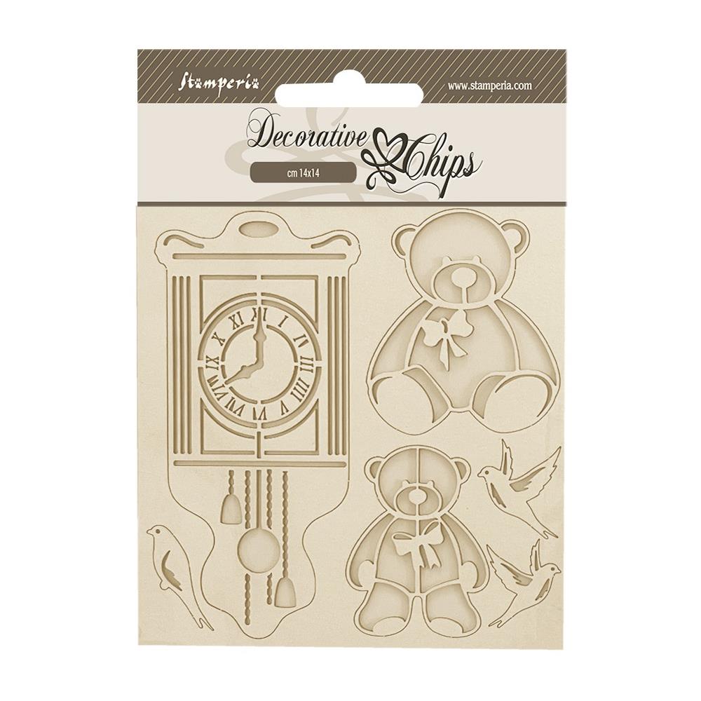 Stamperia Decorative Chips - Brocante Antiques Teddy Bear