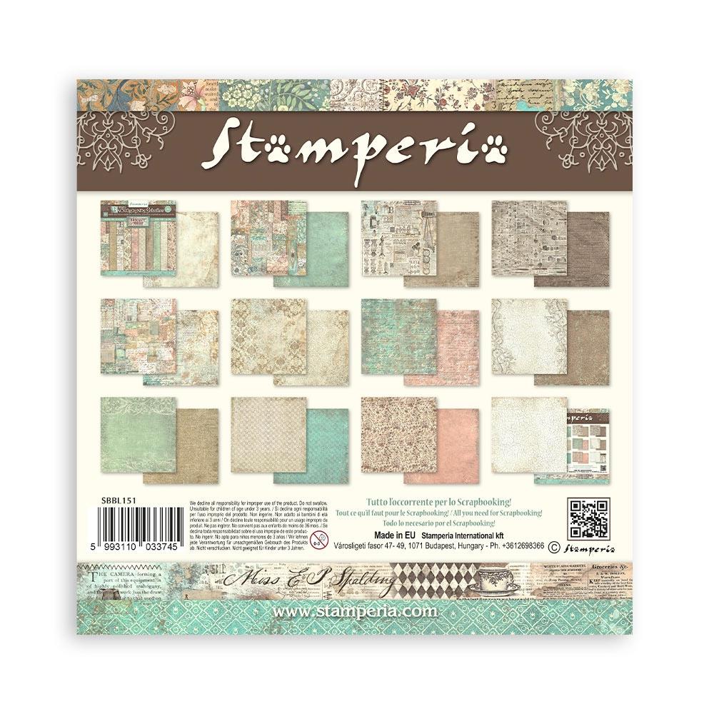 Stamperia Maxi Backgrounds Selection Double-Sided Paper Pad - 12x12 - Brocante Antiques