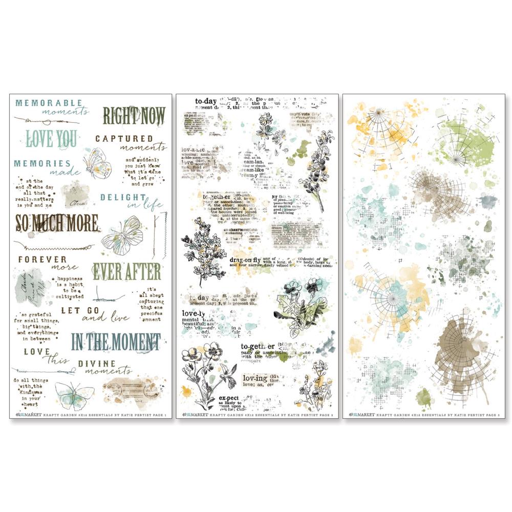 49 And Market Rub-On Transfer Set - Essentials Krafty Garden