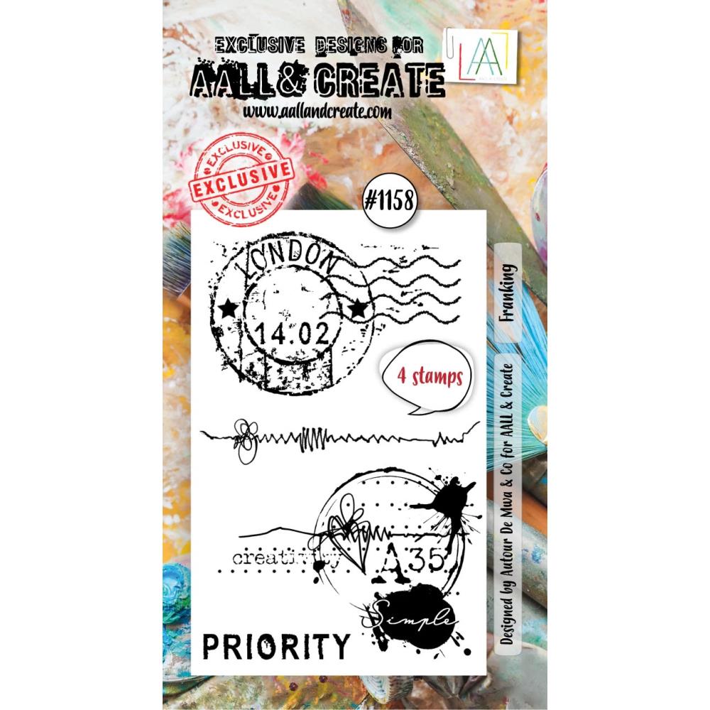 AALL And Create A8 Photopolymer Clear Stamp Set - Franking