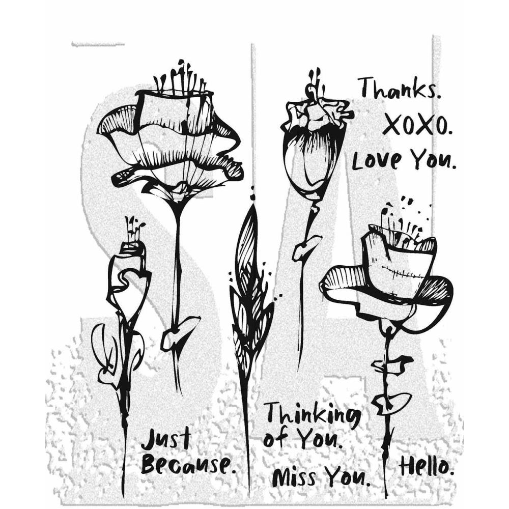 Tim Holtz Cling Stamps - Abstract Florals