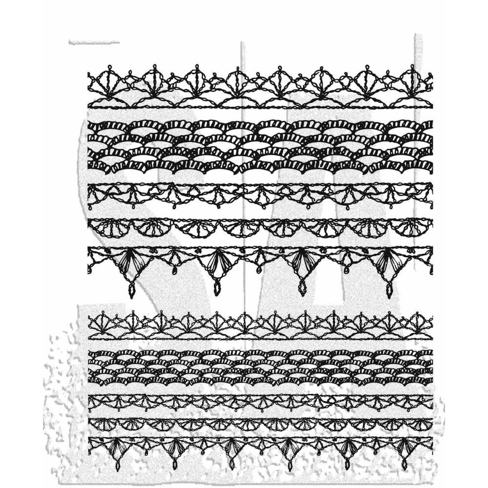 Tim Holtz Cling Stamps - Crochet Trims