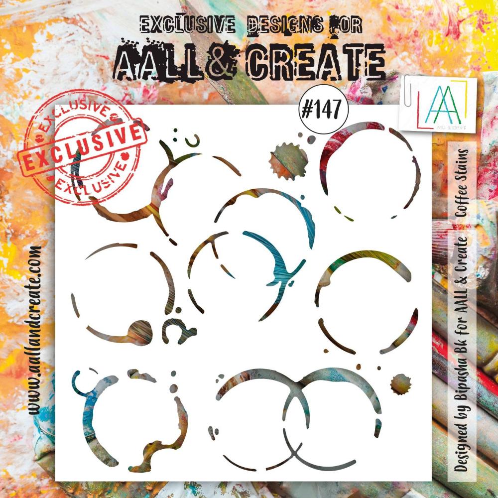 AALL And Create Stencil 6x6 - Coffee Stains