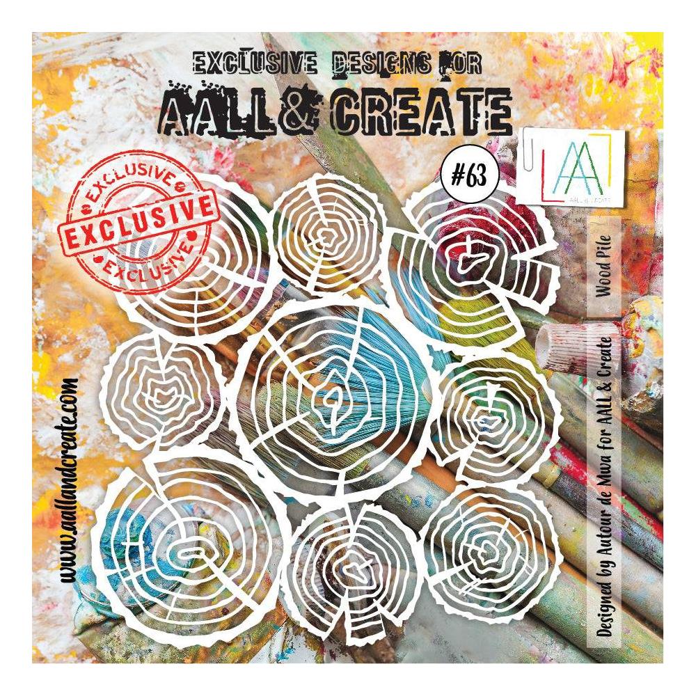 AALL And Create Stencil 6x6 - Wood Pile