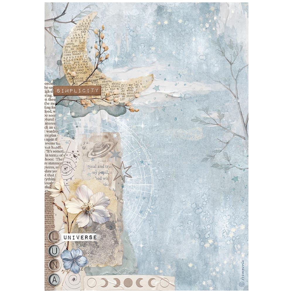 Stamperia Rice Paper Sheet A4 - Create Happiness Secret Diary moon