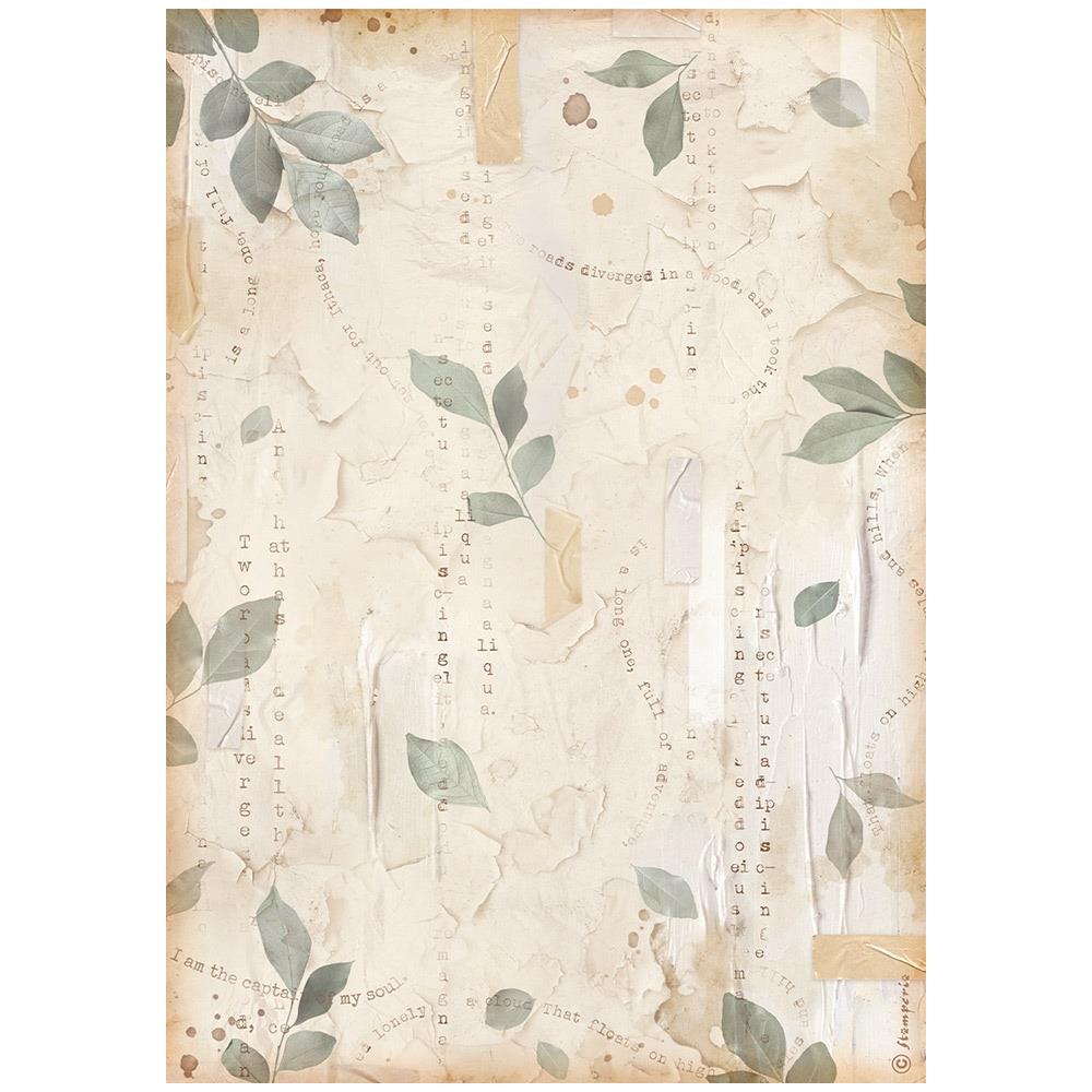 Stamperia Rice Paper Sheet A4 - Create Happiness Secret Diary Leaves