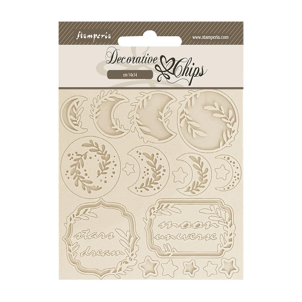 Stamperia Decorative Chips - Create Happiness Secret Diary Moon