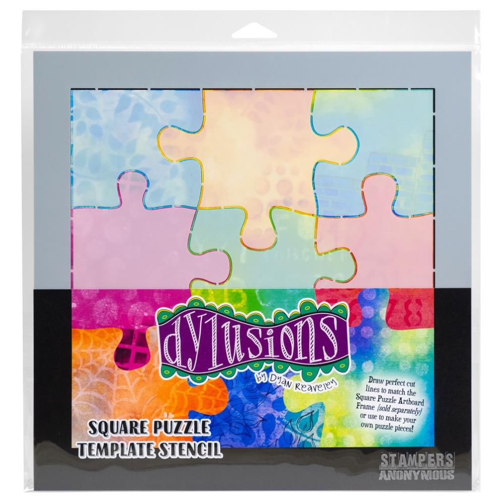 Dyan Reaveleys Dylusions Square Puzzle Template - Stencil
