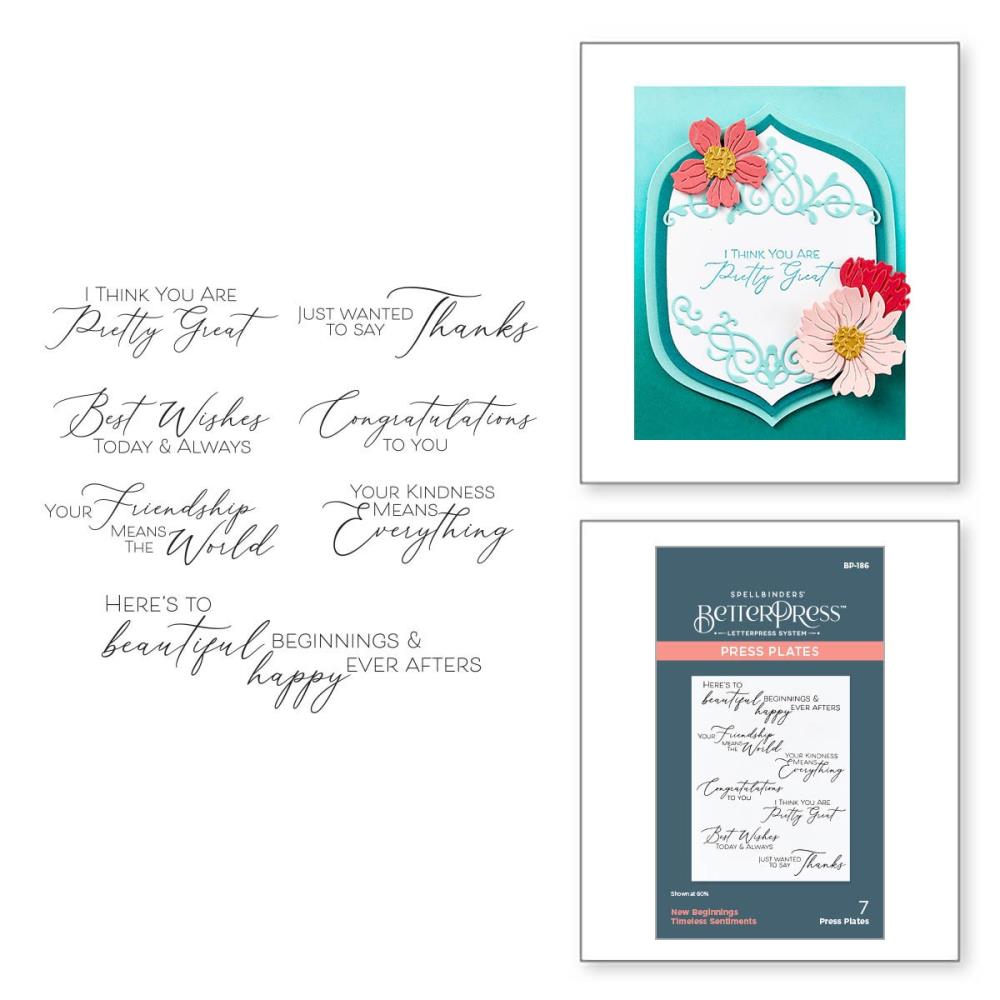 Spellbinders Press Plate - New Beginnings Timeless Sentiments