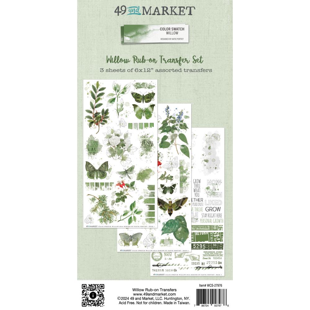 49 And Market Rub-On Transfer Set - Color Swatch: Willow
