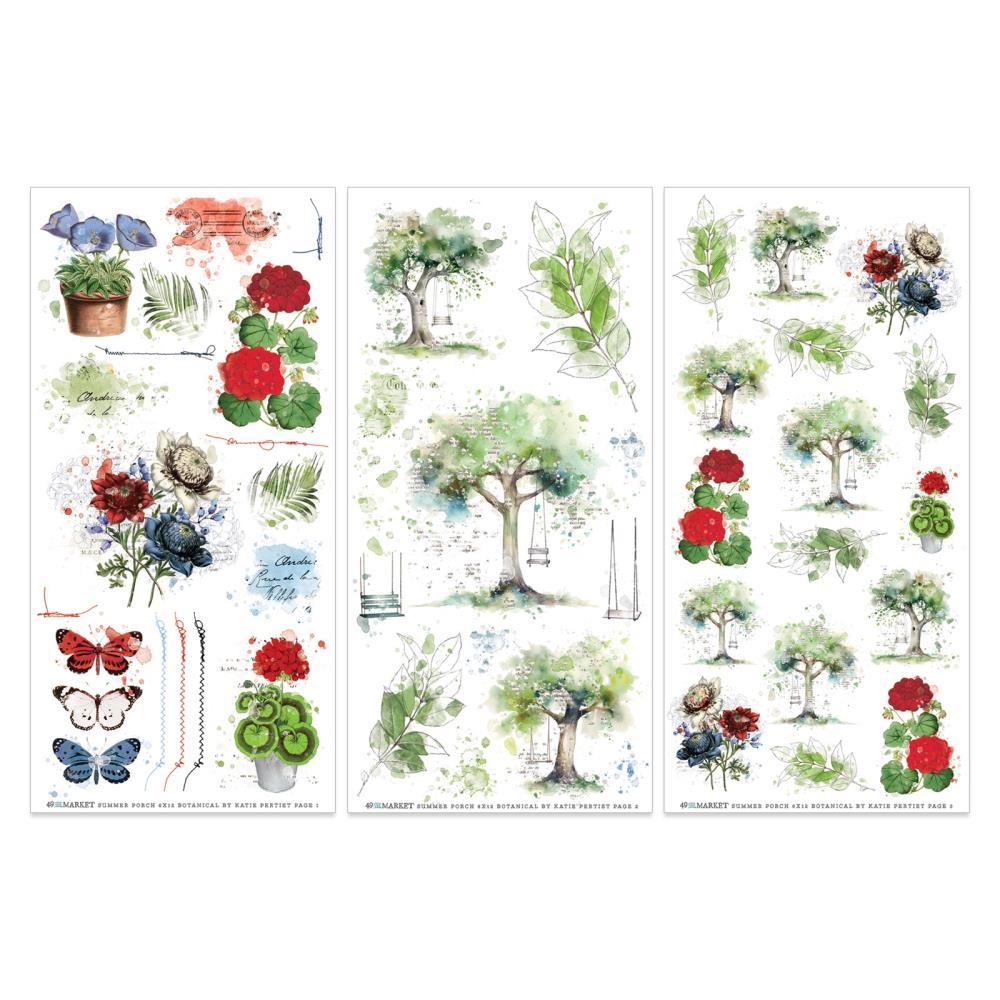 49 And Market Rub-On Transfer Set - Summer Porch Botanical