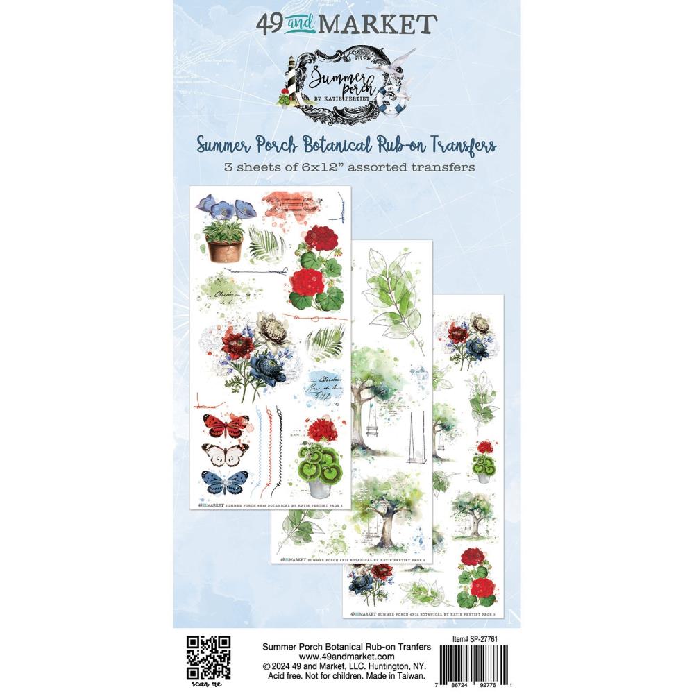 49 And Market Rub-On Transfer Set - Summer Porch Botanical