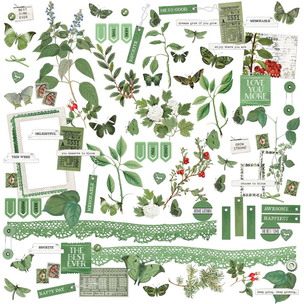 49 And Market Laser Cut Outs - Color Swatch: Willow Elements