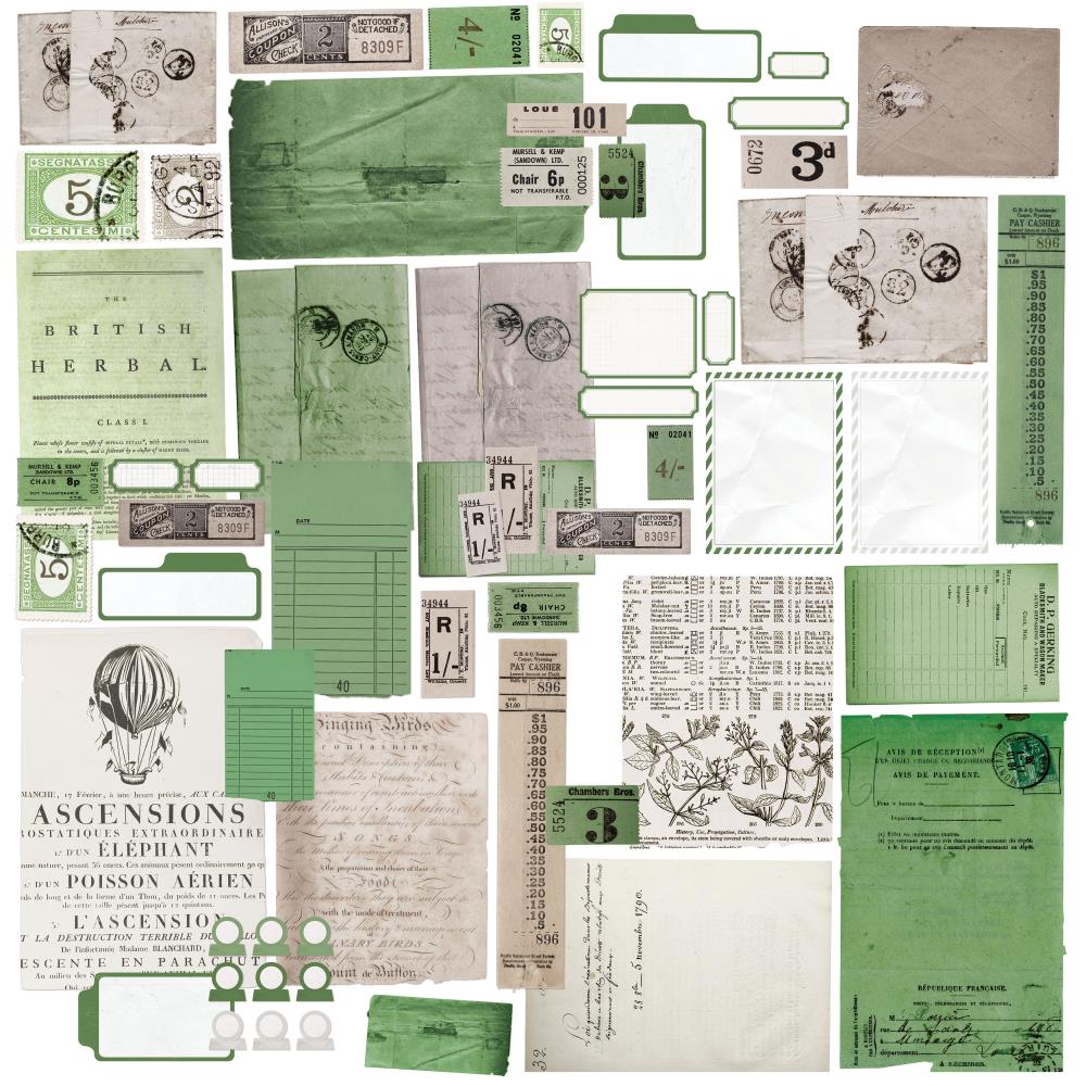 49 And Market Ephemera Stackers - Color Swatch: Willow