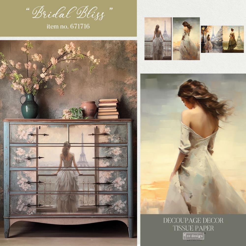 Prima Re-Design Decoupage Decor Tissue Paper - Bridal Bliss