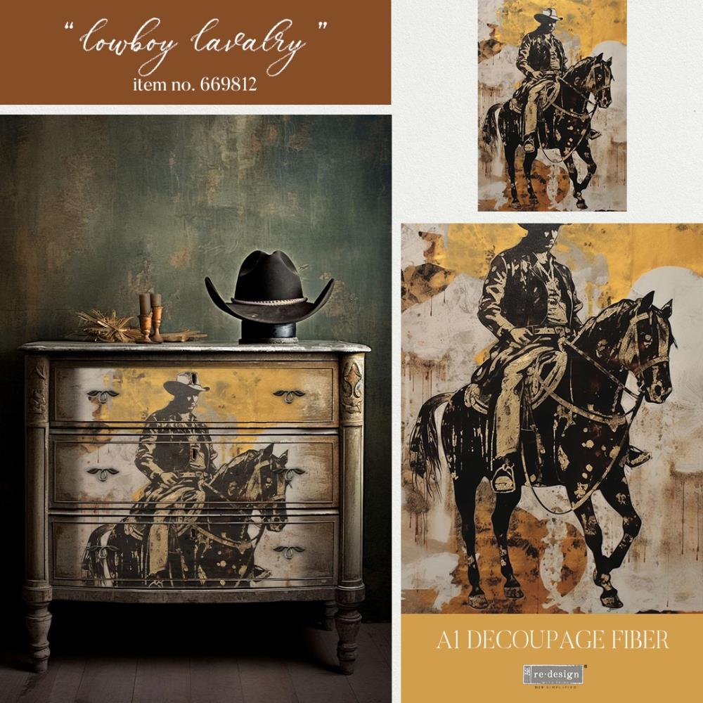 Prima Re-Design A1 Decoupage Fiber - Cowboy Cavalry