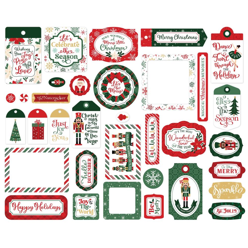 Echo Park Cardstock Ephemera - Frames & Tags - Nutcracker Christmas