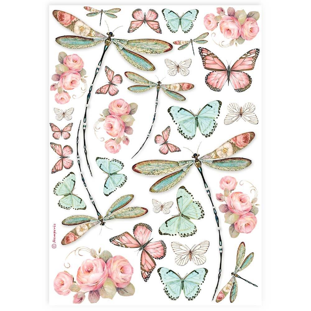 Stamperia Rice Paper Sheet A4 - Dragonfly