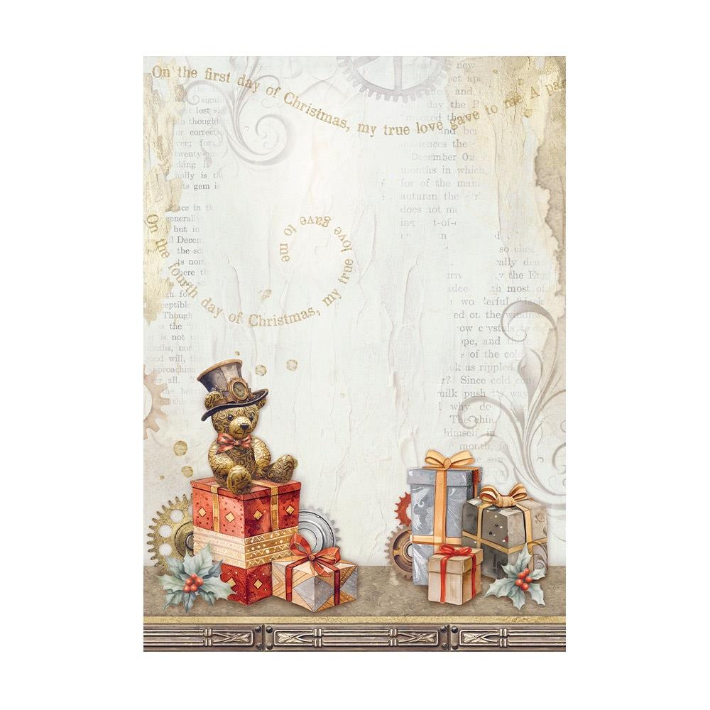 Stamperia Rice Paper Sheets A6 - Gear Up For Christmas 8pk
