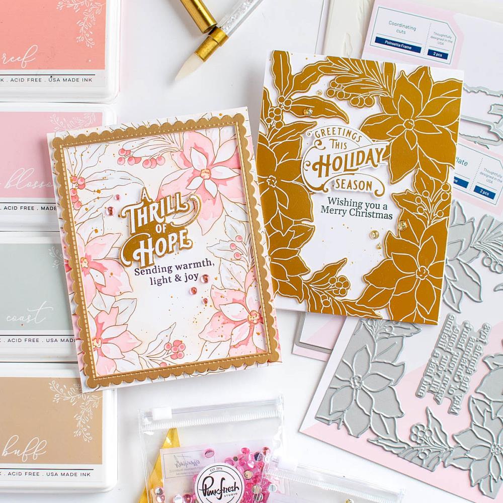 Pinkfresh Studio Press Plate - Holiday Greetings Sentiments