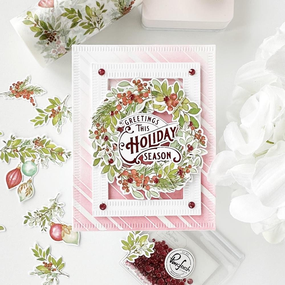 Pinkfresh Studio Die - Holiday Greetings Sentiments