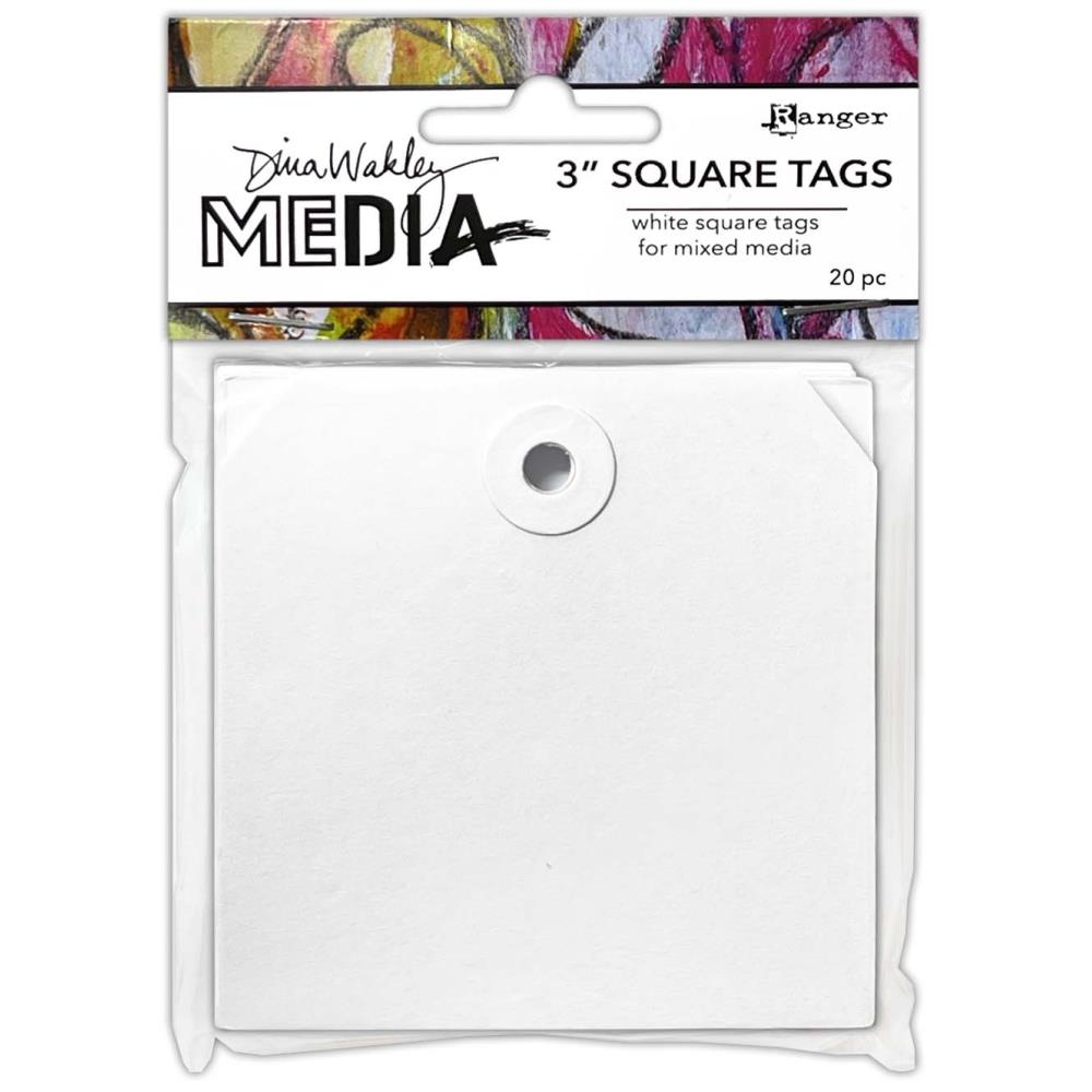 Dina Wakley Media - Square Tags With Reinforced Holes 3-inch