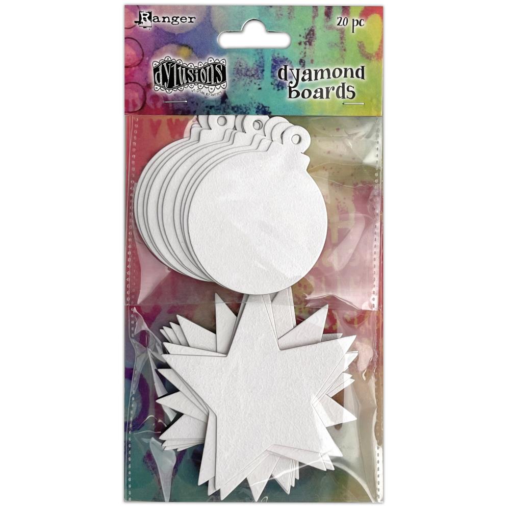 Dyan Reaveley Dylusions Dyamond Boards - Baubles & Stars Small