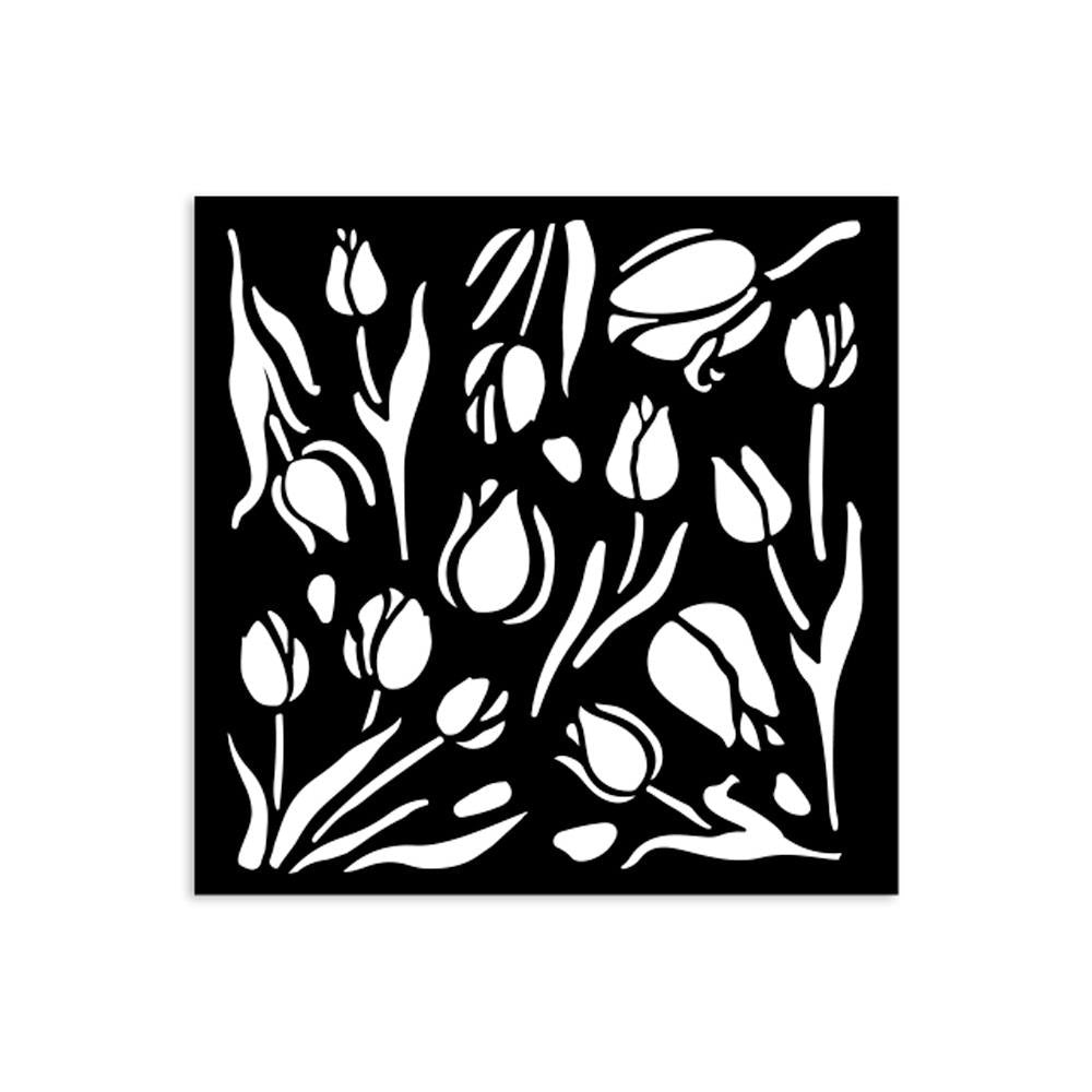 Stamperia Stencil 12cm x 12cm - Art of Travelling Tulips