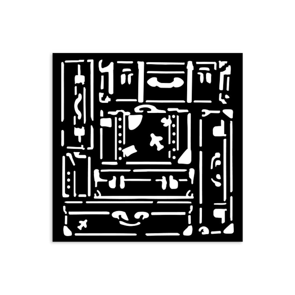 Stamperia Stencil 12cm x 12cm - Art Of Travelling Suitcases