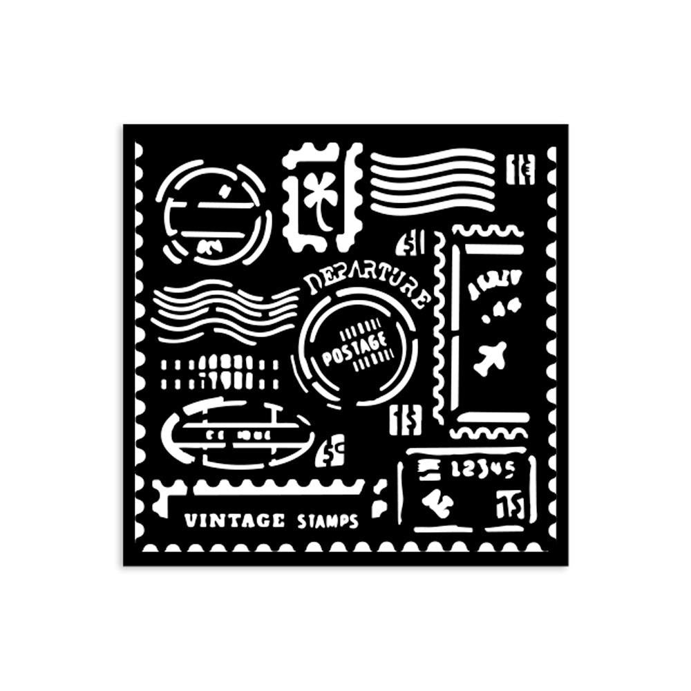 Stamperia Stencil 12cm x 12cm - Art Of Travelling Stamps