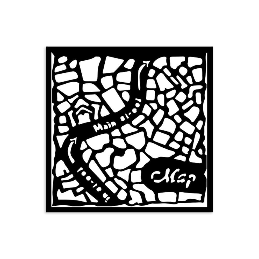 Stamperia Stencil 12cm x 12cm - Art Of Travelling Street Map