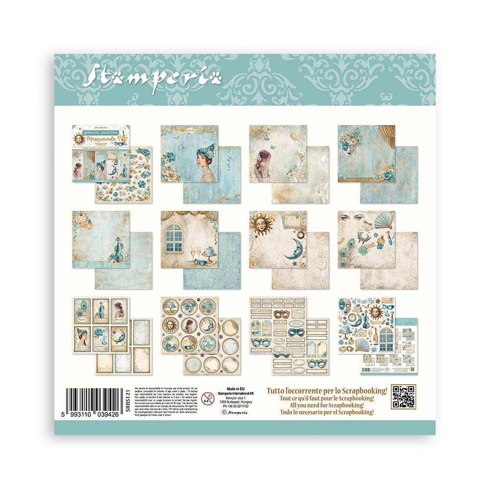 Stamperia Double-Sided Paper Pad 8x8 - Masquerade
