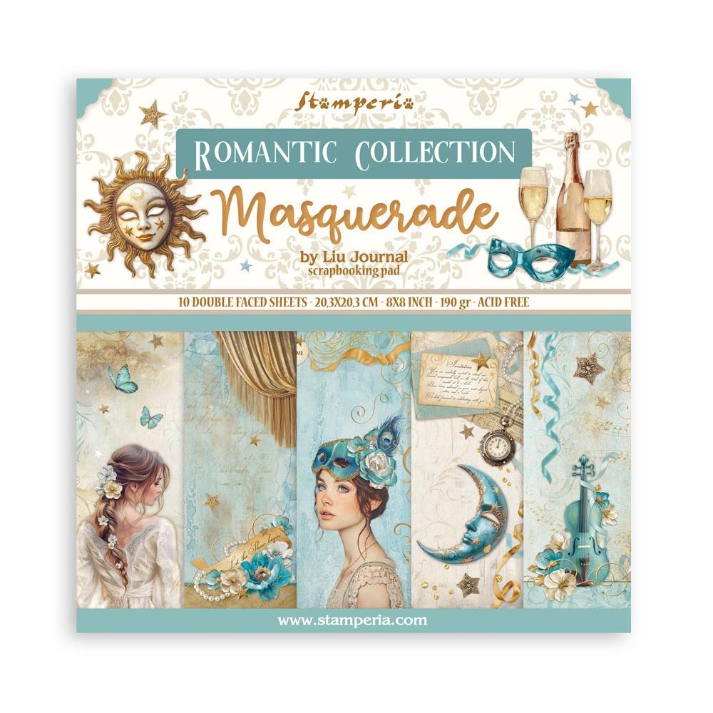 Stamperia Double-Sided Paper Pad 8x8 - Masquerade