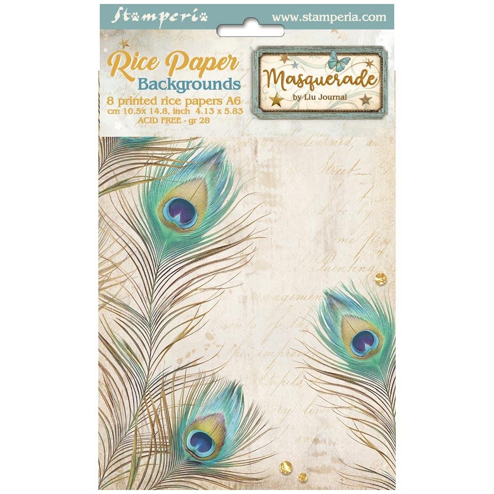 Stamperia Rice Paper Sheets A6 - Masquerade 8pk