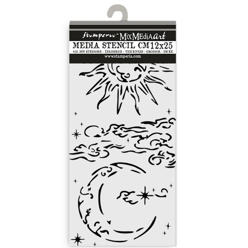 Stamperia Stencil 12cm x 25cm - Masquerade Sun & Moon