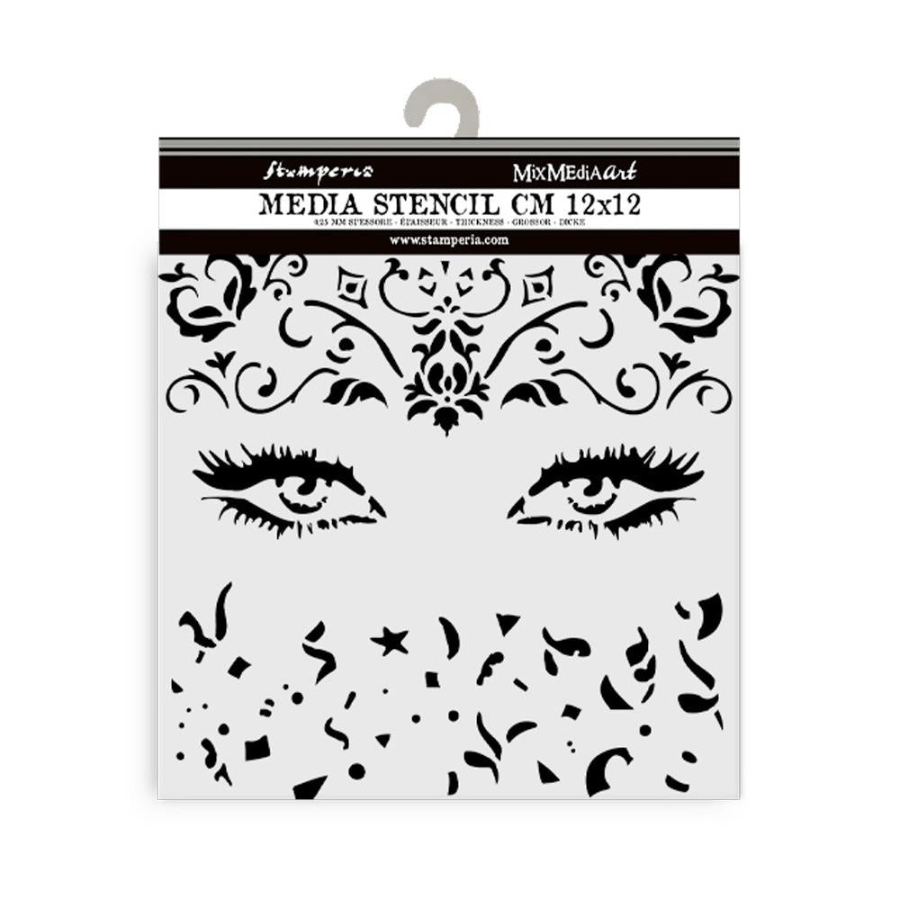 Stamperia Stencil 12cm x 12cm - Masquerade Eyes
