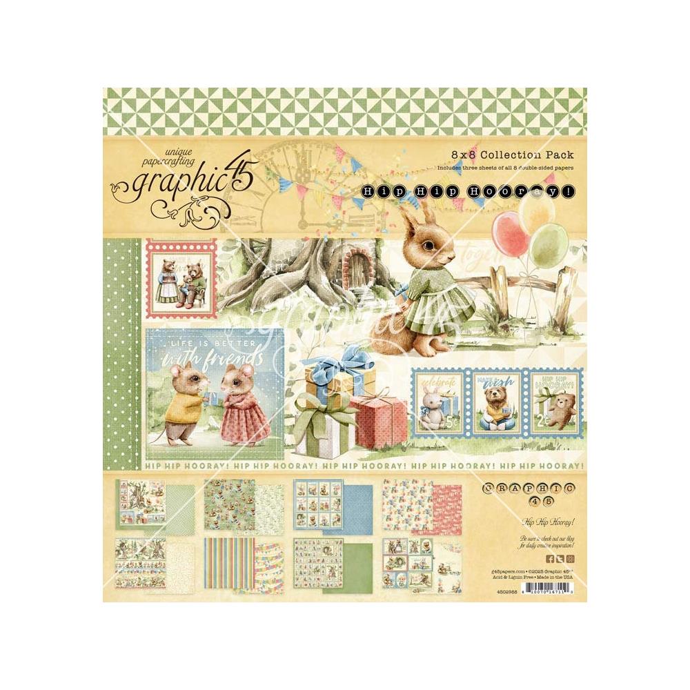 Graphic 45 Collection Pack 8x8 - Hip Hip Hooray