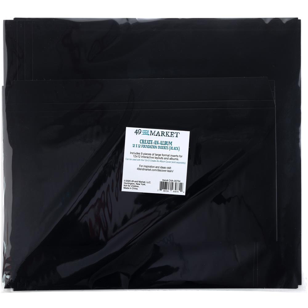 49 And Market Create-An-Album Foundation Inserts 12x12 - Black