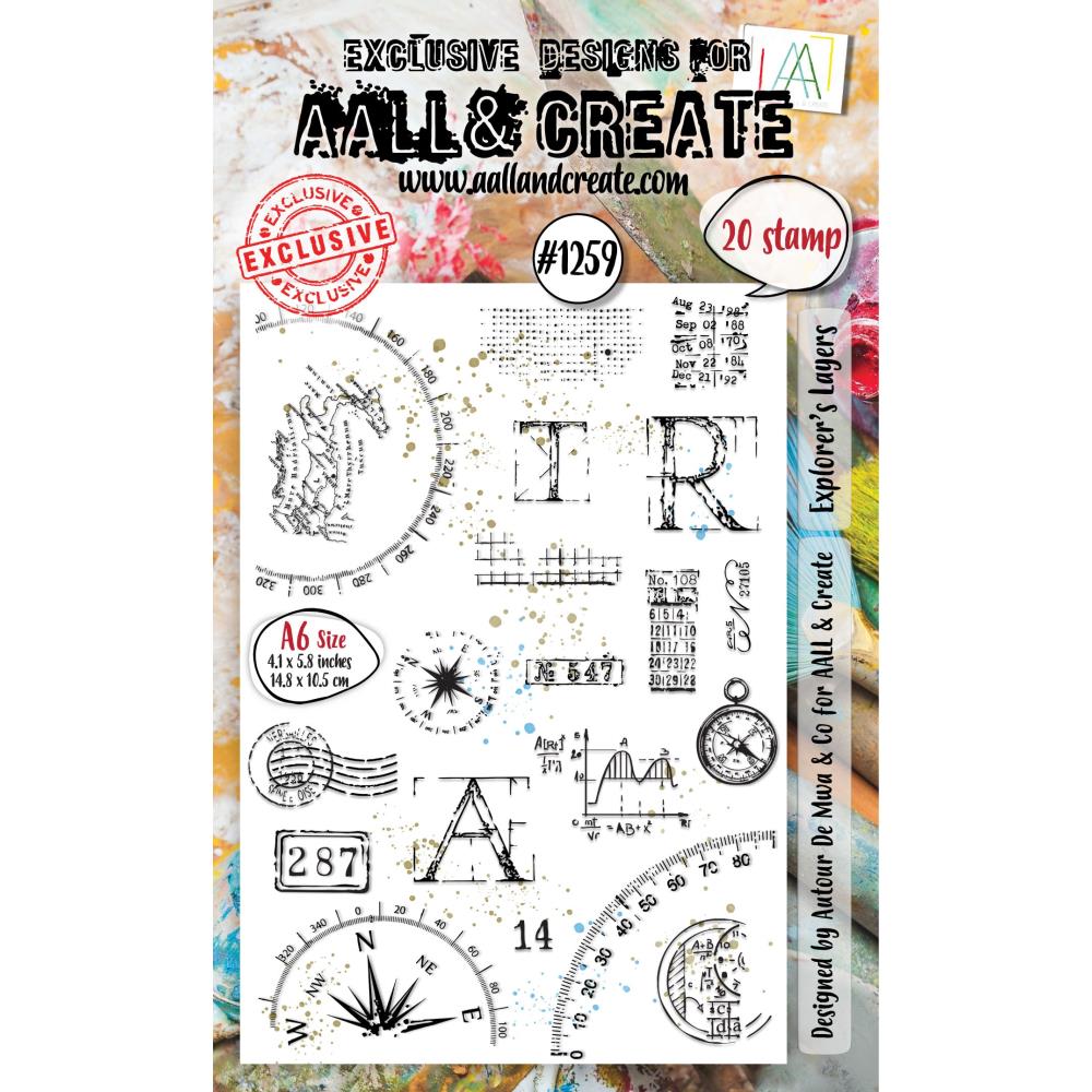 AALL And Create A6 Photopolymer Clear Stamp Set - Explorer's Layers